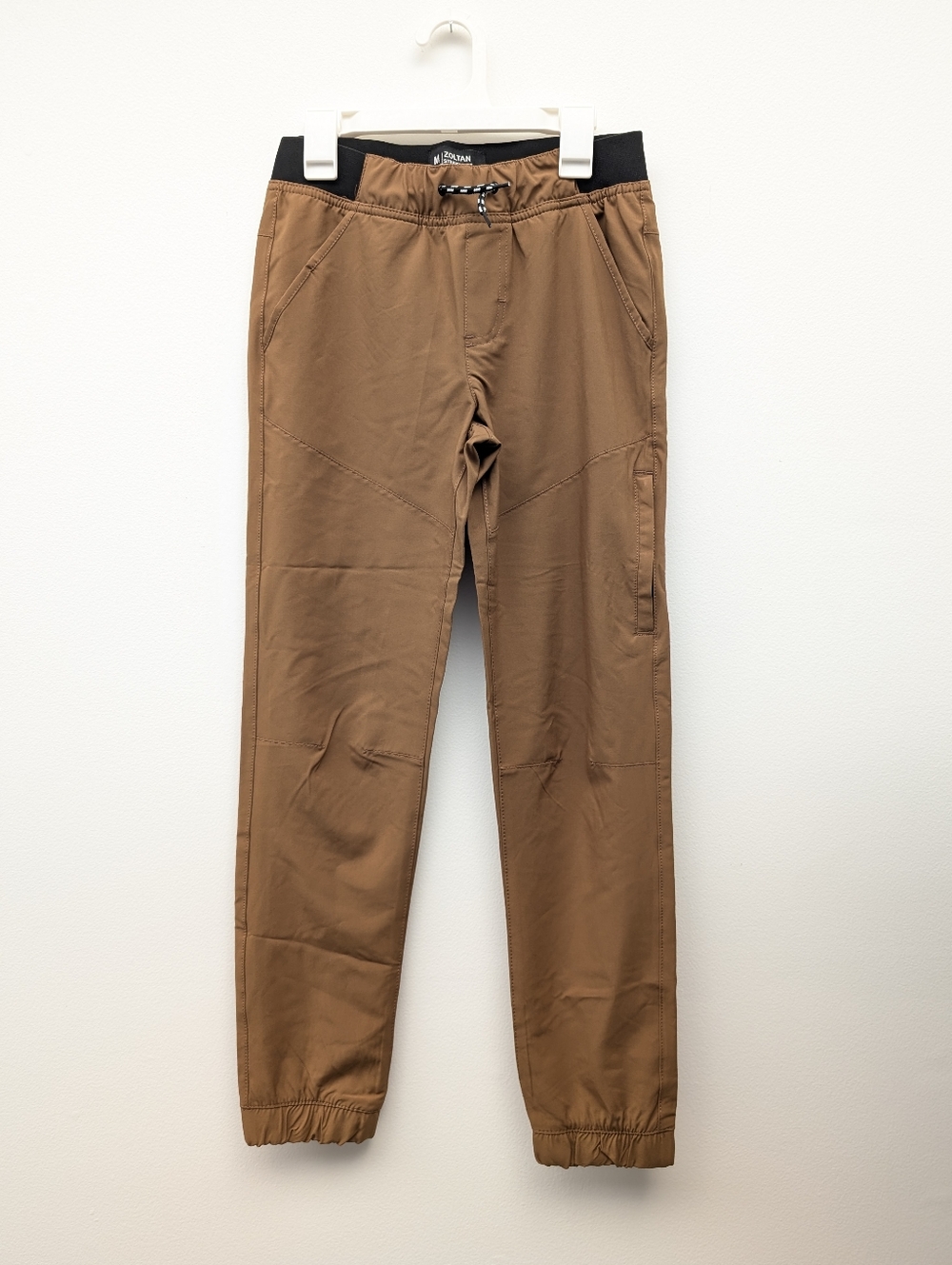 Boys 10/12 Tan Brown Active Straight Leg Jogger Pants Like New
